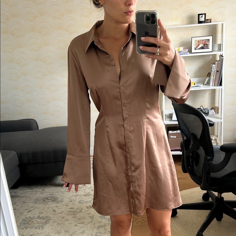A&F silk button up dress